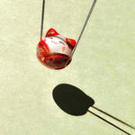 Load image into Gallery viewer, Collar Gato de la Fortuna Rojo y Plata