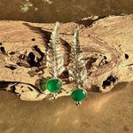 Load image into Gallery viewer, Silver fern earrings with cuff and chain