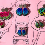 Load image into Gallery viewer, Aros Alita Mariposa Morpho con Pieza de Plata