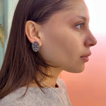 Load image into Gallery viewer, Lichen Coral Silver Hoops