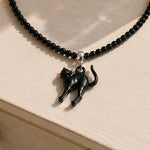 Load image into Gallery viewer, Charm de Plata con Gato Negro de los 80