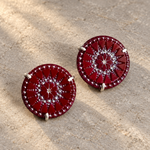 Load image into Gallery viewer, Aros Ensamblaje 121. Cabuchones Rojo oscuro