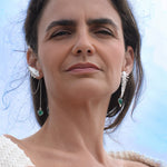 Load image into Gallery viewer, Silver fern earrings with cuff and chain