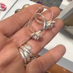 Load image into Gallery viewer, Stackable and adjustable Cherry Blossom Silver Ring