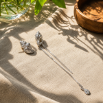 Load image into Gallery viewer, Aros Caracol con Cadenas de plata y cristal
