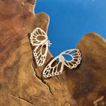 Load image into Gallery viewer, Openwork Silver Butterfly Earrings