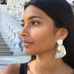 Load image into Gallery viewer, Tatochila Butterfly Wings Illustration Hoops with Silver Claw