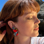 Load image into Gallery viewer, Hoops Illustration Medium Peacock Butterfly M with pin