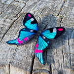 Load image into Gallery viewer, Green Periander Illustration Half Butterfly Earrings with Pin