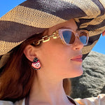 Load image into Gallery viewer, Mini Acraea Butterfly Wing Illustration Earrings with pin