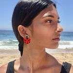 Load image into Gallery viewer, Medium Chinita Illustration Hoops with pin