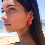 Load image into Gallery viewer, Illustration Mini Monarch Butterfly Wing Earrings