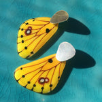 Load image into Gallery viewer, Hoops Illustration Yellow Butterfly Wings with Silver Finger