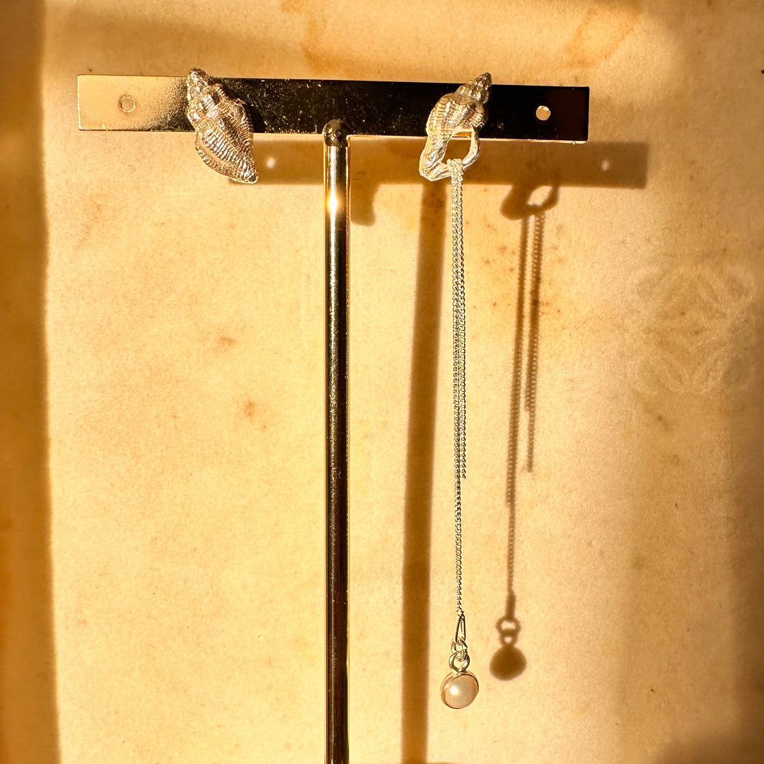 Aros Caracol con Cadena de plata