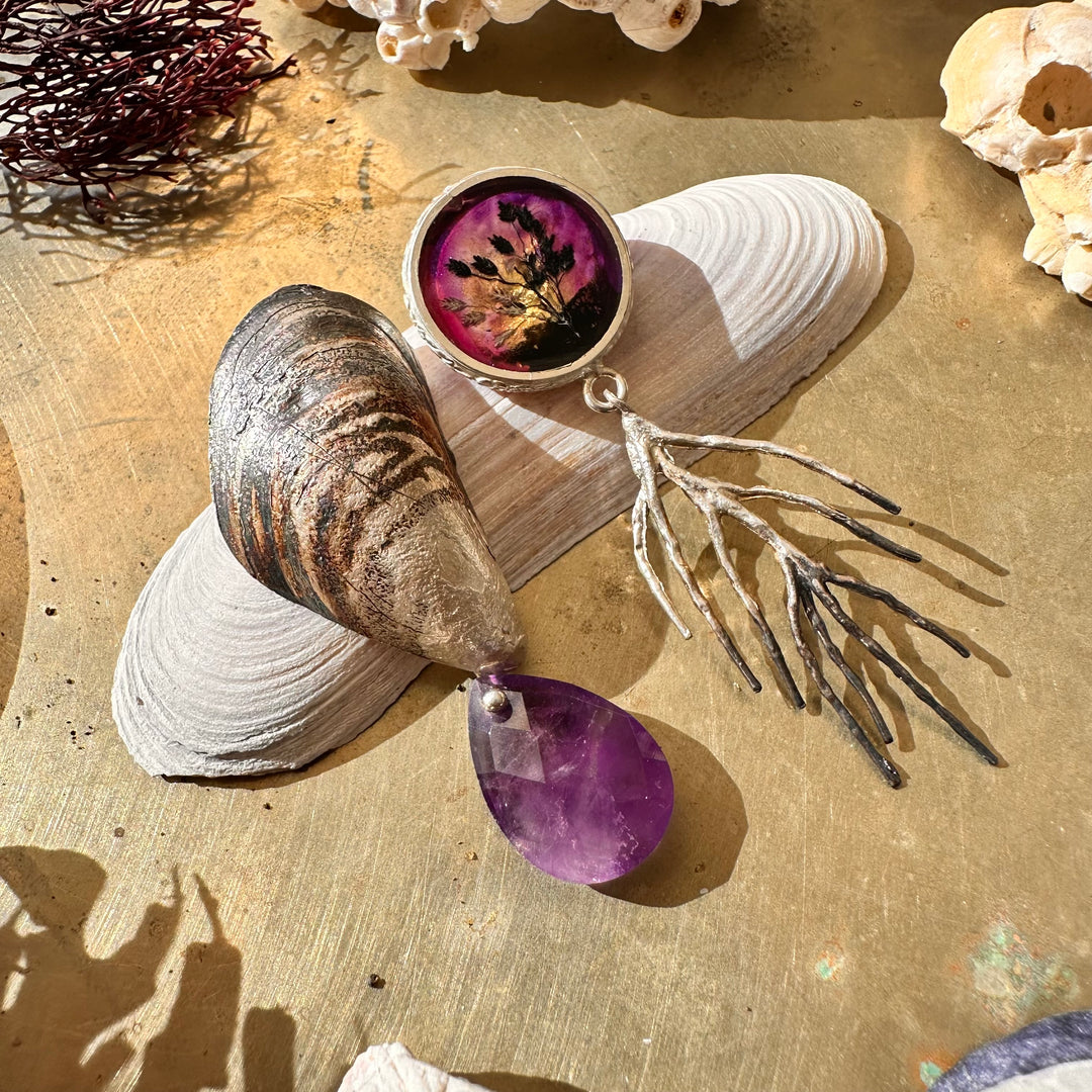 Aros  Ensamblaje Marino Morados. Pieza única