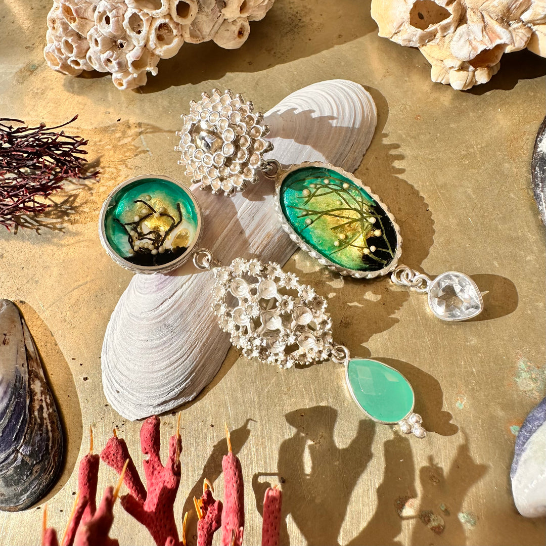 Aros  Ensamblaje Marino Turquesa. Pieza única