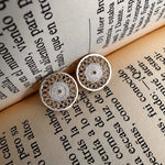 Load image into Gallery viewer, Aros círculo filigrana plata 1cm. Lo vi lo amé lo traje Colombia