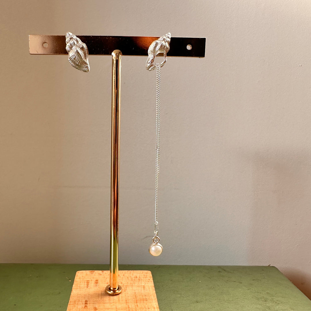 Aros Caracol con Cadena de plata