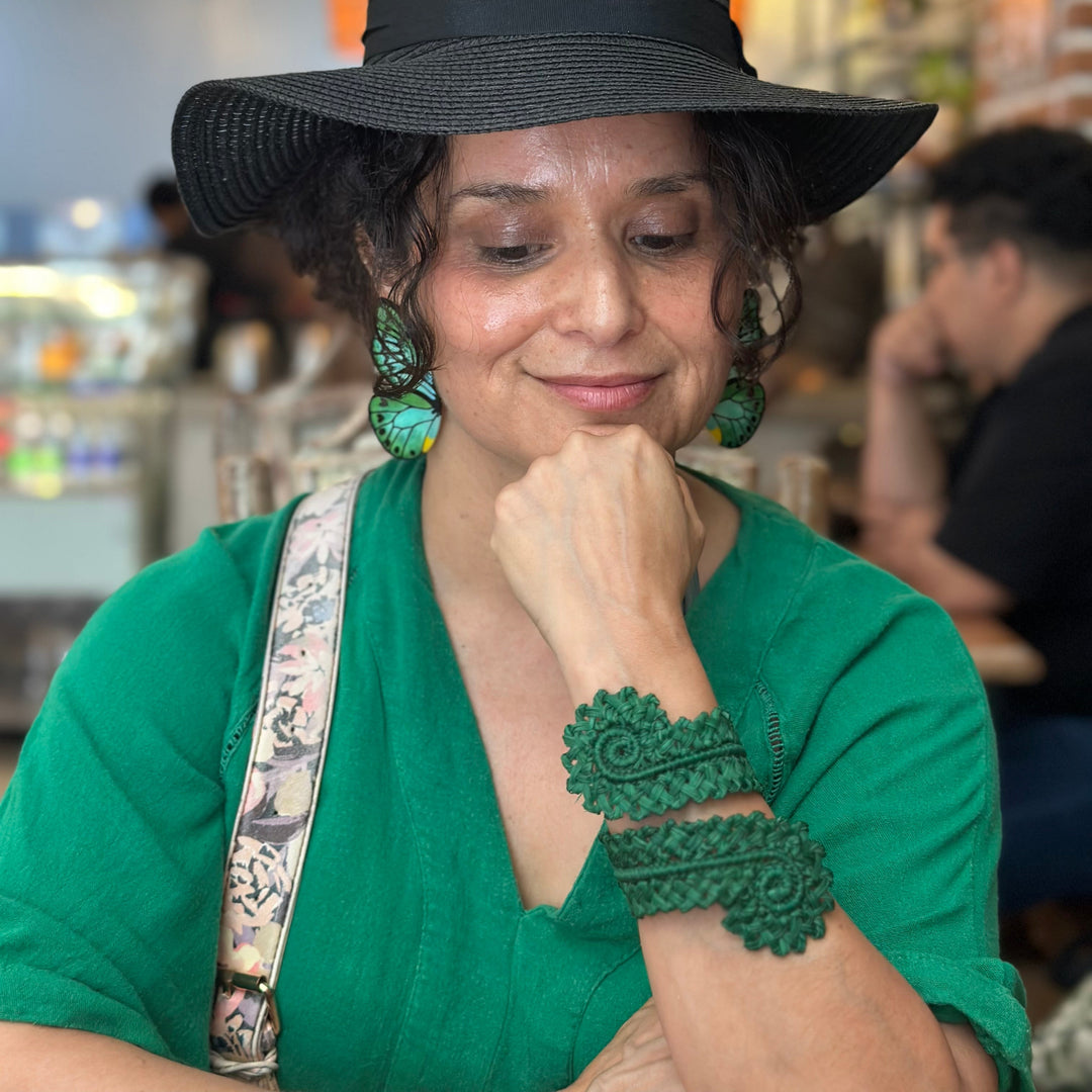 Brazalete Verde Cata en Palma de Iraca. Lo vi lo amé lo traje Colombia