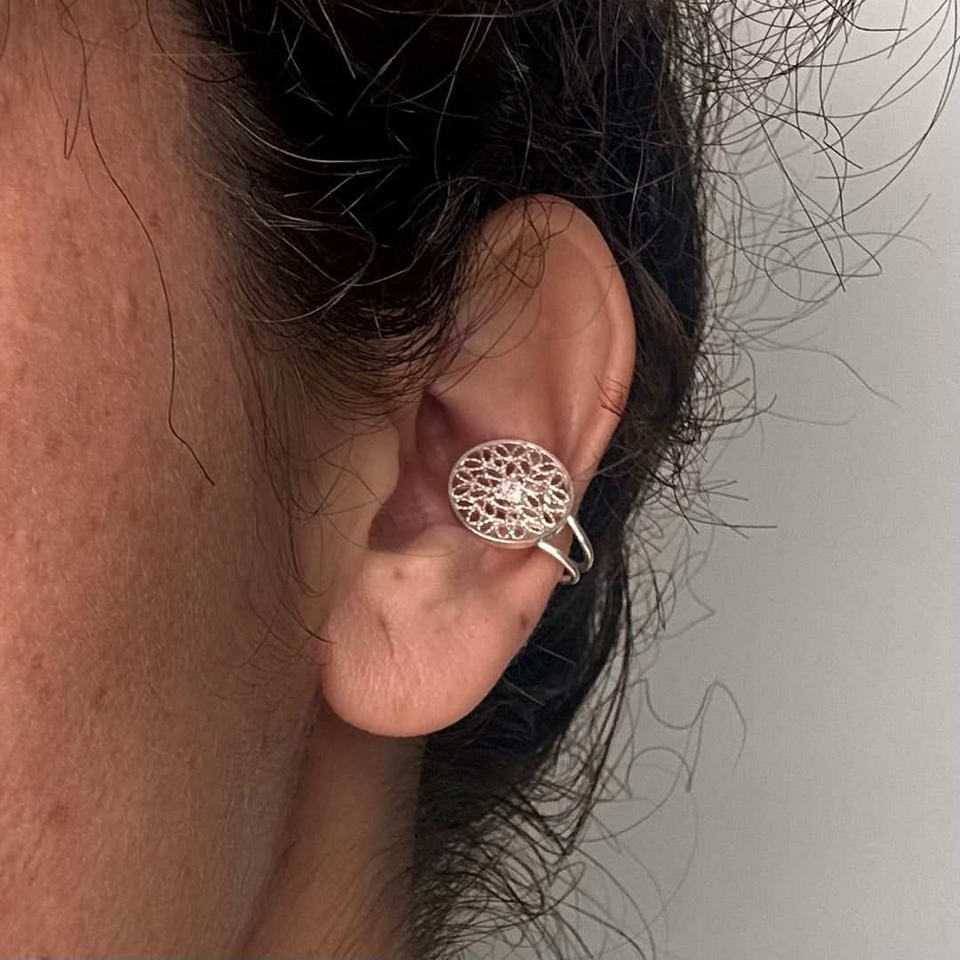 Aro cuff filigrana disco de plata. Lo vi lo amé lo traje Colombia