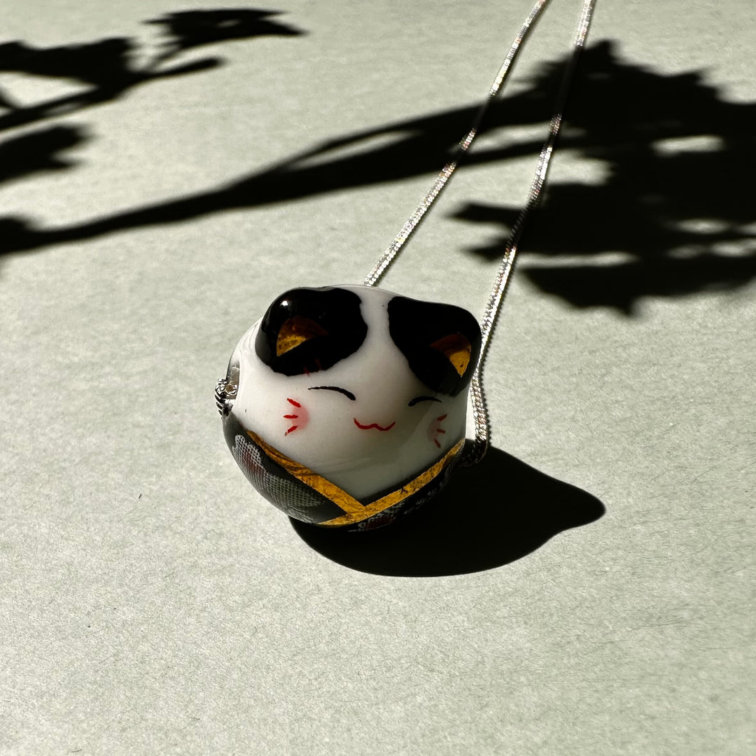 Collar Gato de la Fortuna Negro y Plata