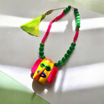 Load image into Gallery viewer, Collar Máscara Marimonda y piedras naturales. Pieza única. Colección Carnaval