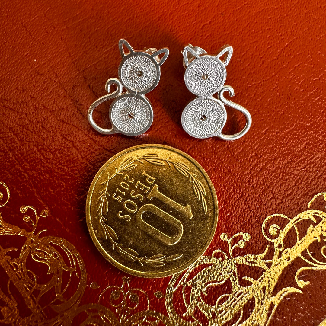 Aro gatos filigrana plata. Lo vi lo amé lo traje Colombia