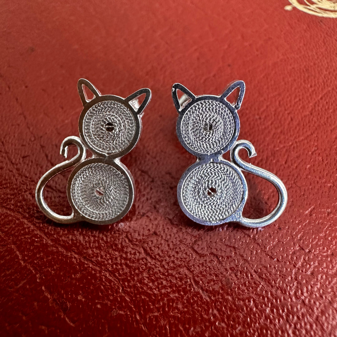 Aro gatos filigrana plata. Lo vi lo amé lo traje Colombia