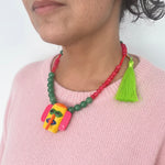 Load image into Gallery viewer, Collar Máscara Marimonda y piedras naturales. Pieza única. Colección Carnaval