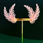 Load image into Gallery viewer, Aros Clip Plumas Florales Dobles Rosados. Años 60
