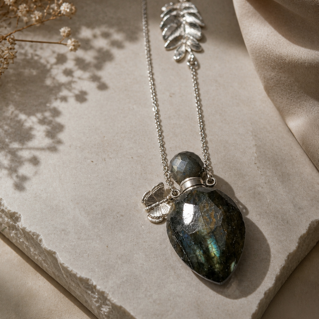 Natural Agate perfume and silver picoroco. Only