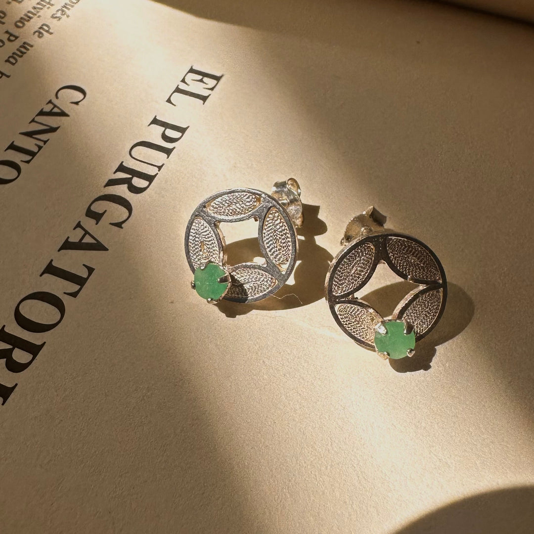 Aros esmeraldas y filigrana de plata 4. Lo vi lo amé lo traje Colombia