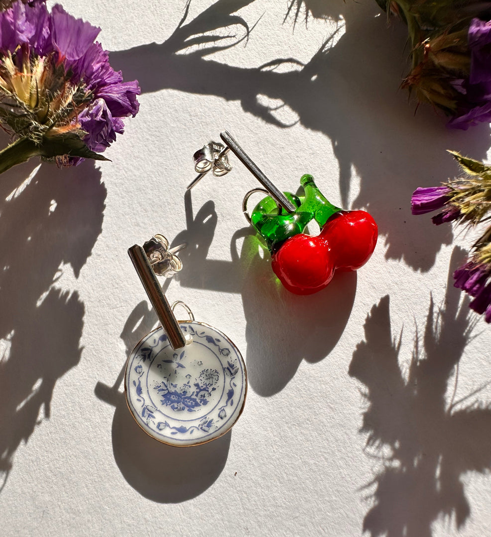 Aros Guinda plato y barra Plata