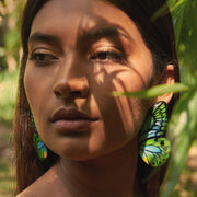 Aros Ilustración Media Mariposa Ala de Pájaro XL con pin