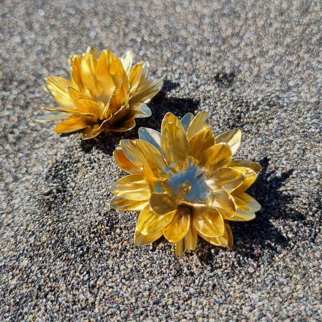 Gold plated Chrysanthemum earrings
