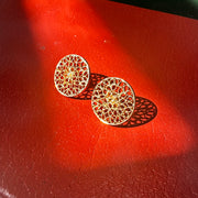 Aro circular encaje filigrana plata baño oro. Lo vi lo amé lo traje Colombia