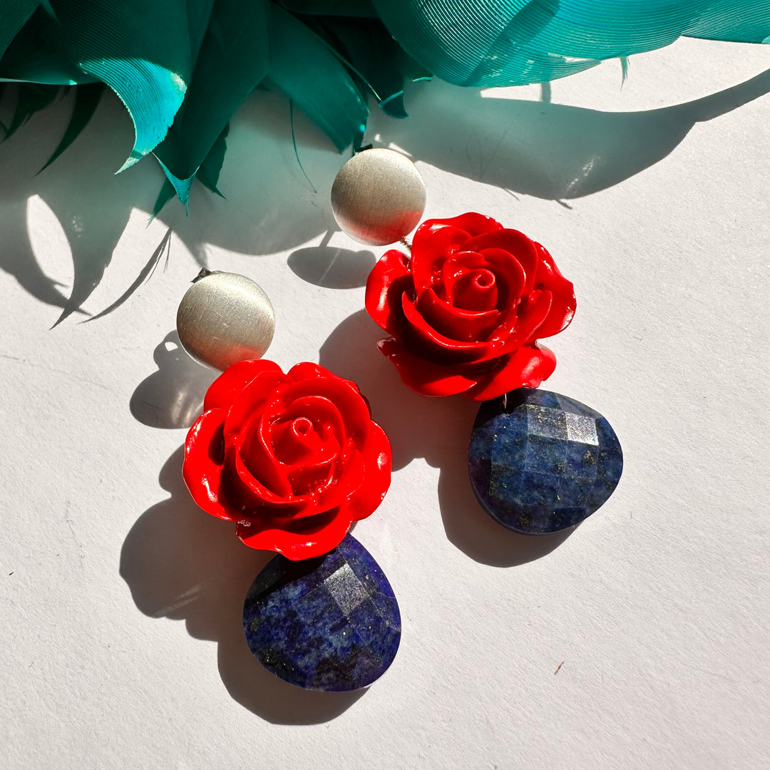 Aros Rosa Tutti Frutti Lapislázuli Facetado