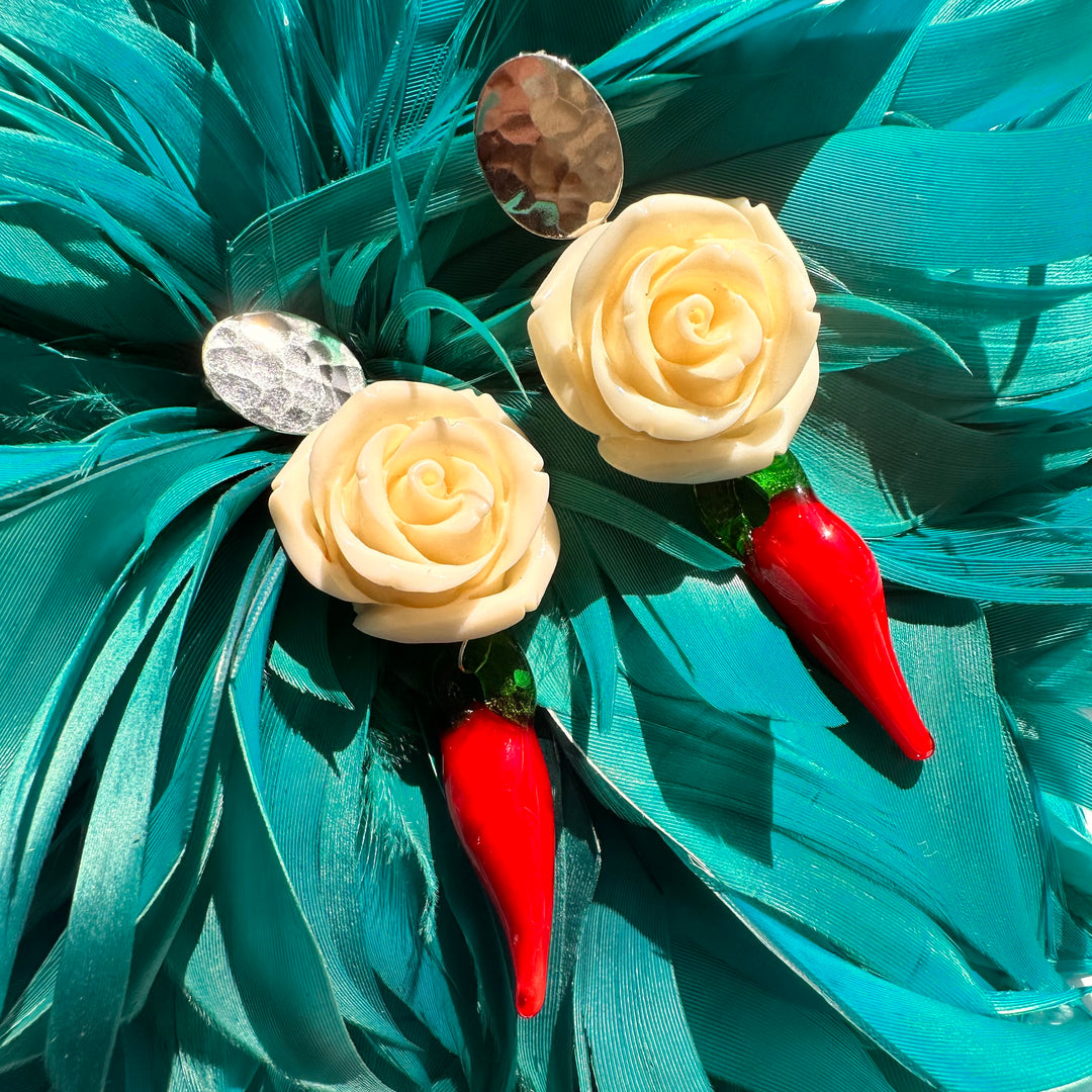 Aros Tutti Frutti Rosa Blanca Ají Plata