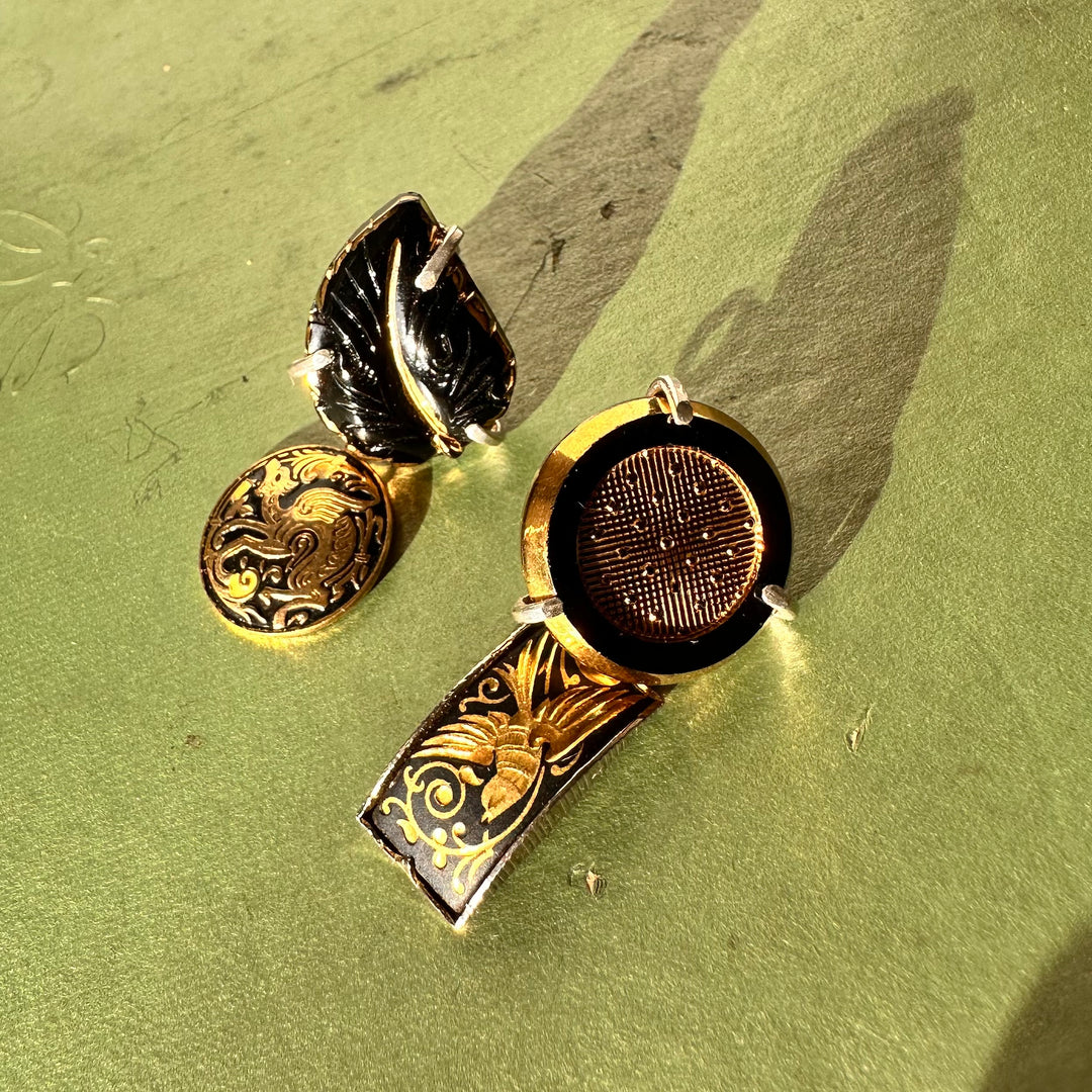 Aros Ensamblaje 103. Cristal y Oro errantes. Pieza única