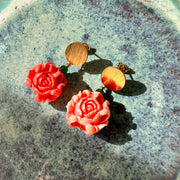 Aros Rosa Coral Dorado