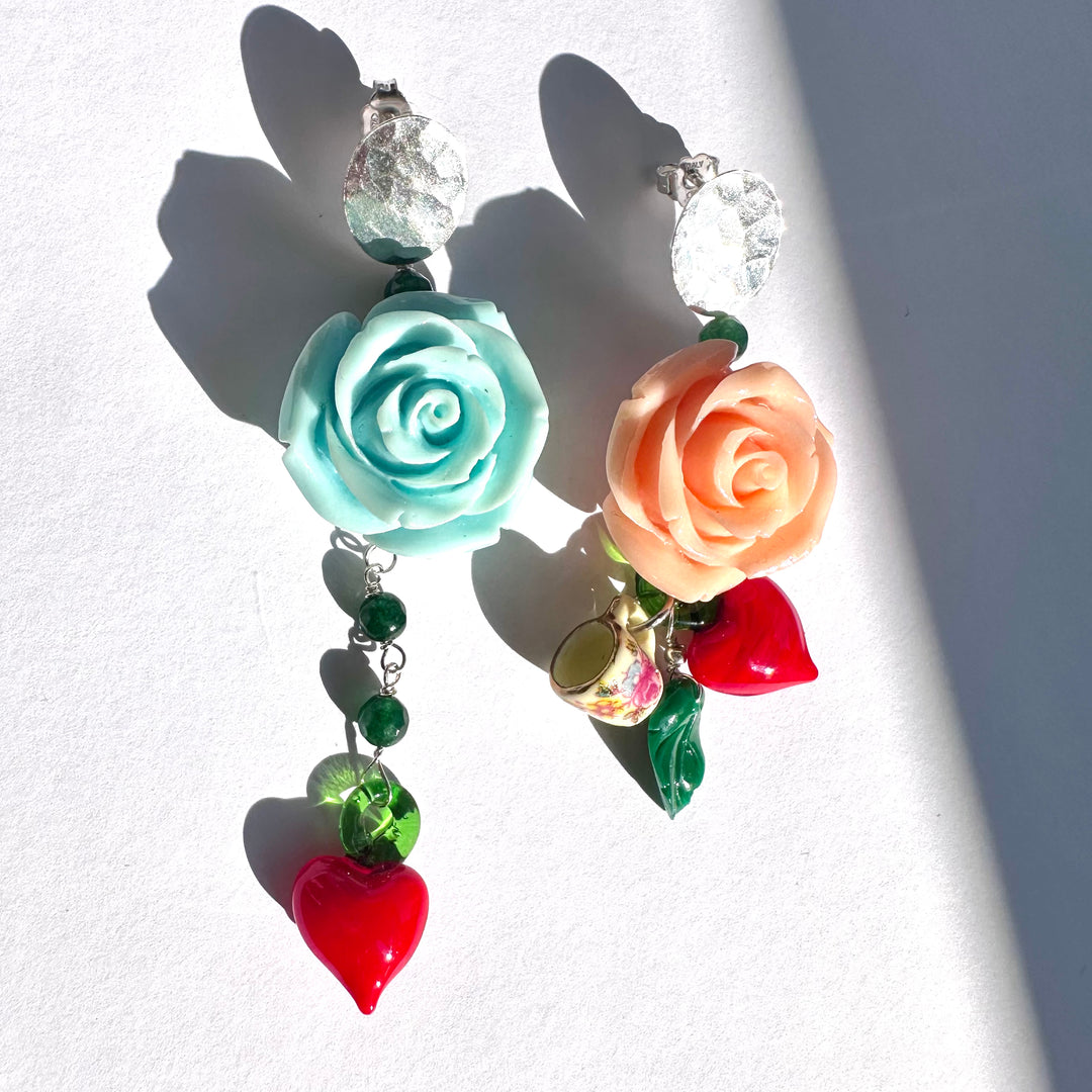 Aros Tutti Frutti ensamblaje rosas y corazones