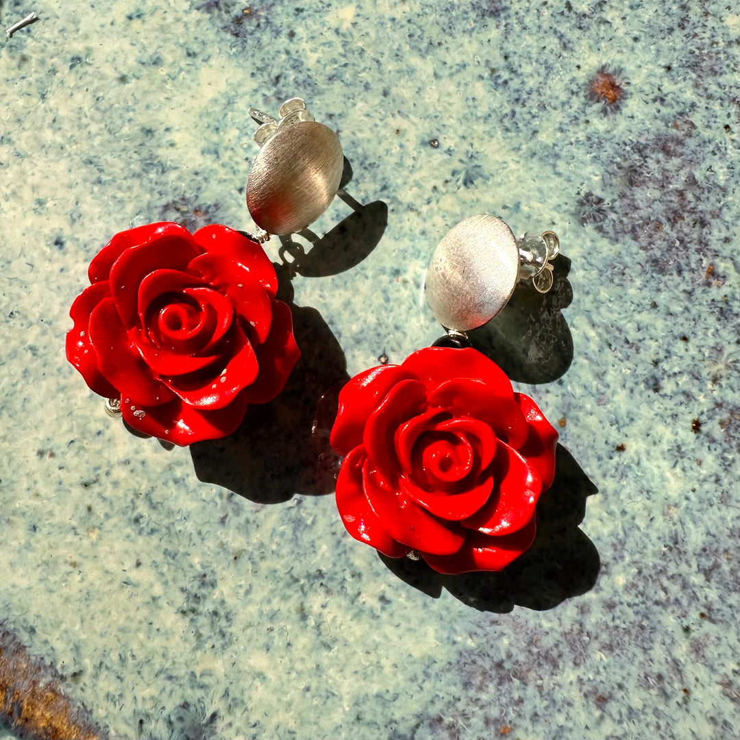 Aros Rosa con Semi Esfera de Plata