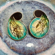 Aros Pacífica Turquesa Grandes. Caracolas