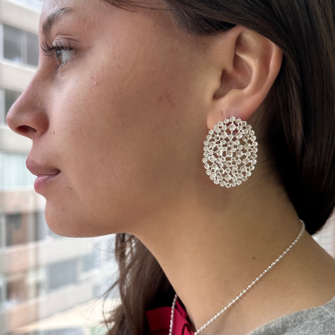 Aros Arrecife Grandes Plata Pulida