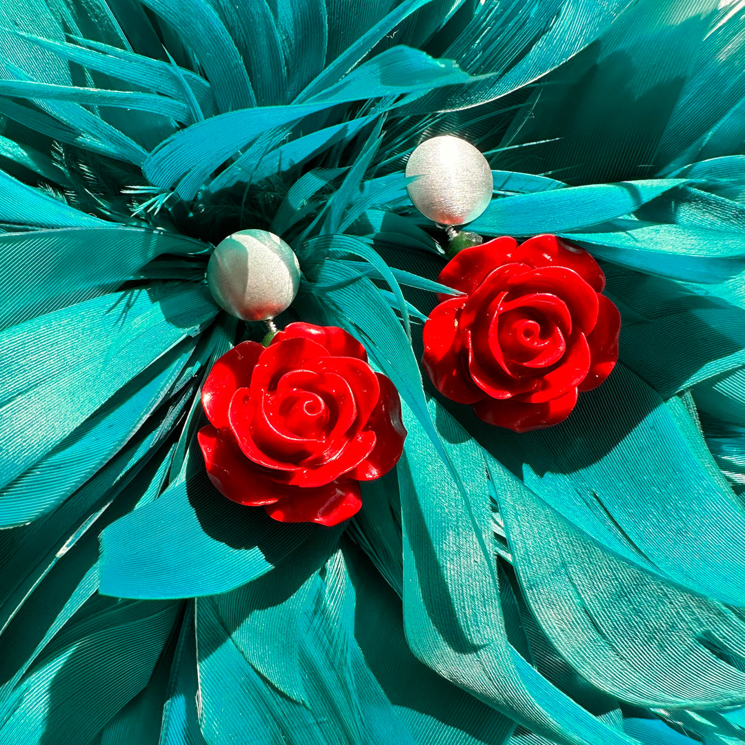 Aros Rosa con Semi Esfera de Plata