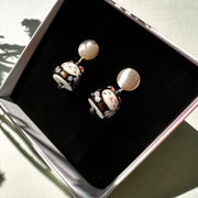 Aros Gato de la Fortuna Negros y Plata