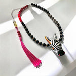 Load image into Gallery viewer, Collar Cebra y piedras naturales