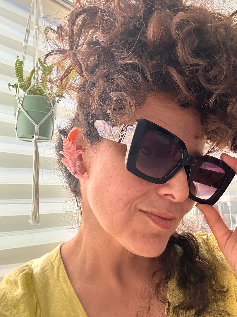 Aros Clip Gran Pluma Escultural. Años 60