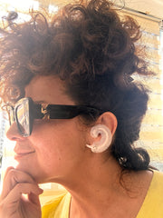 Aros Clip Pluma Blancos. Años 60