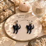 Load image into Gallery viewer, Charm de Plata con Gato Negro de los 80